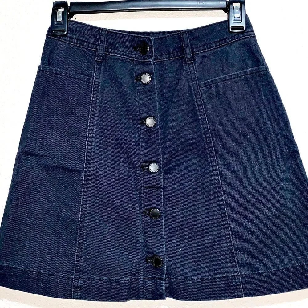 Black Button Down Skirt (2) Divided